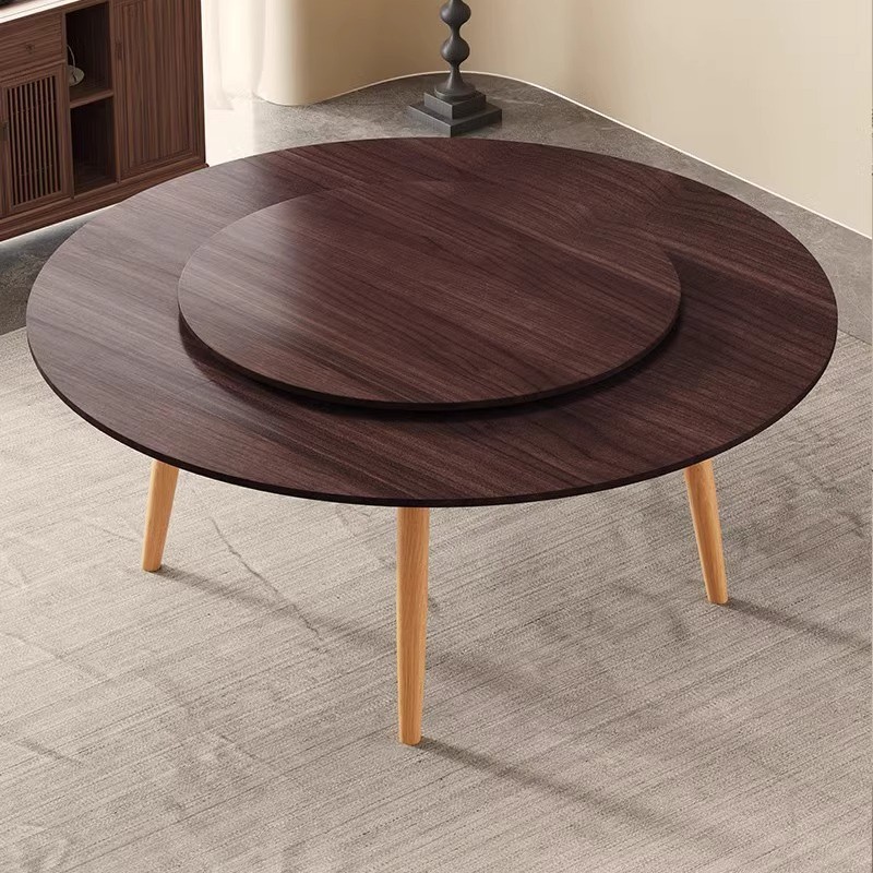 [black walnut pattern] quadruple 1.5m + 1.0m round turntable + electric track free power bank