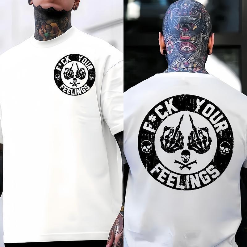 Cross-Border Selection of European and American Tf*Ck Your Feelings Skull Tee - Bold Statement g
