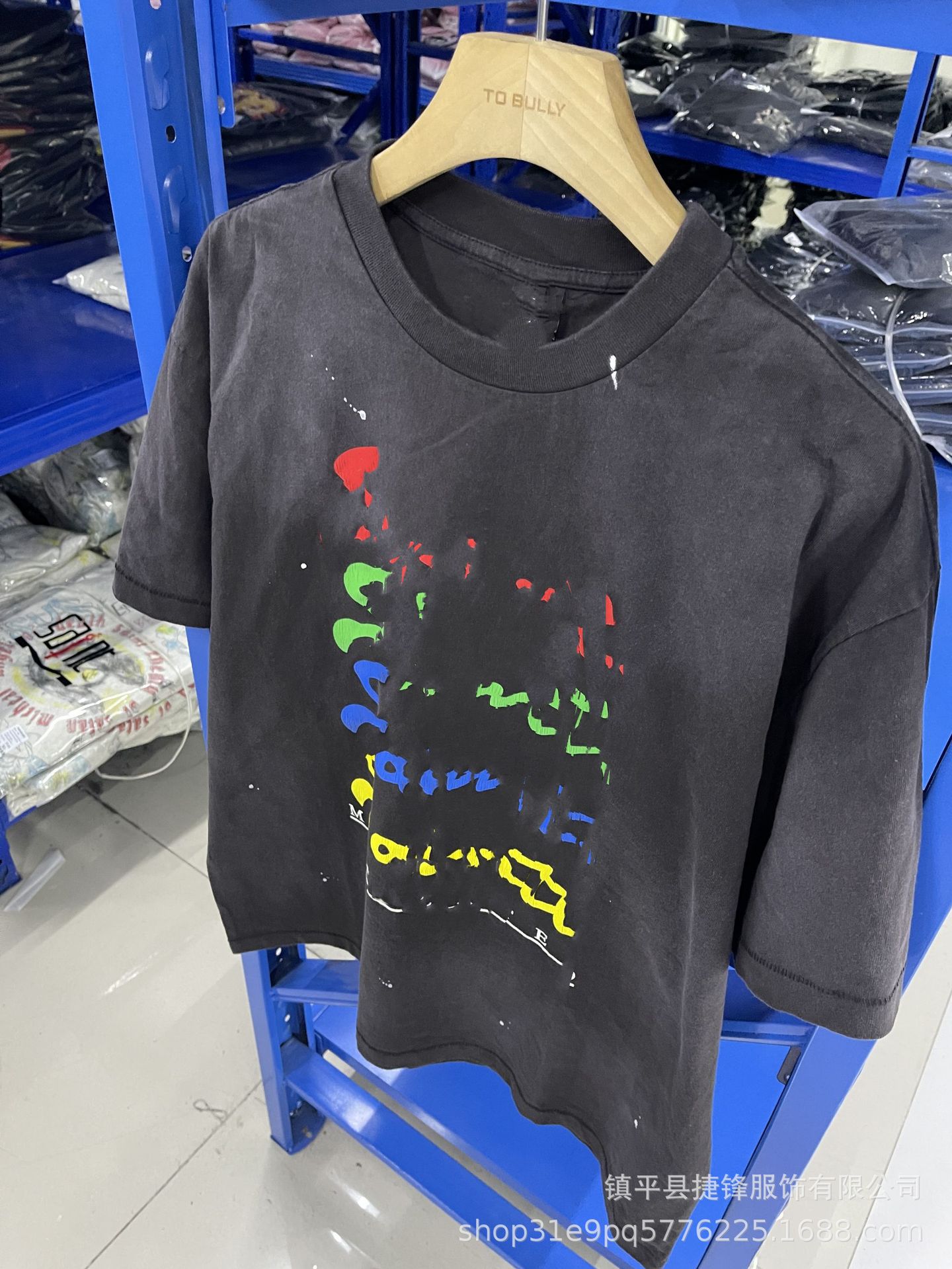 クロスボーダーの新型欧米のファッションブランドのレトロな水洗いは古い落書きをします。