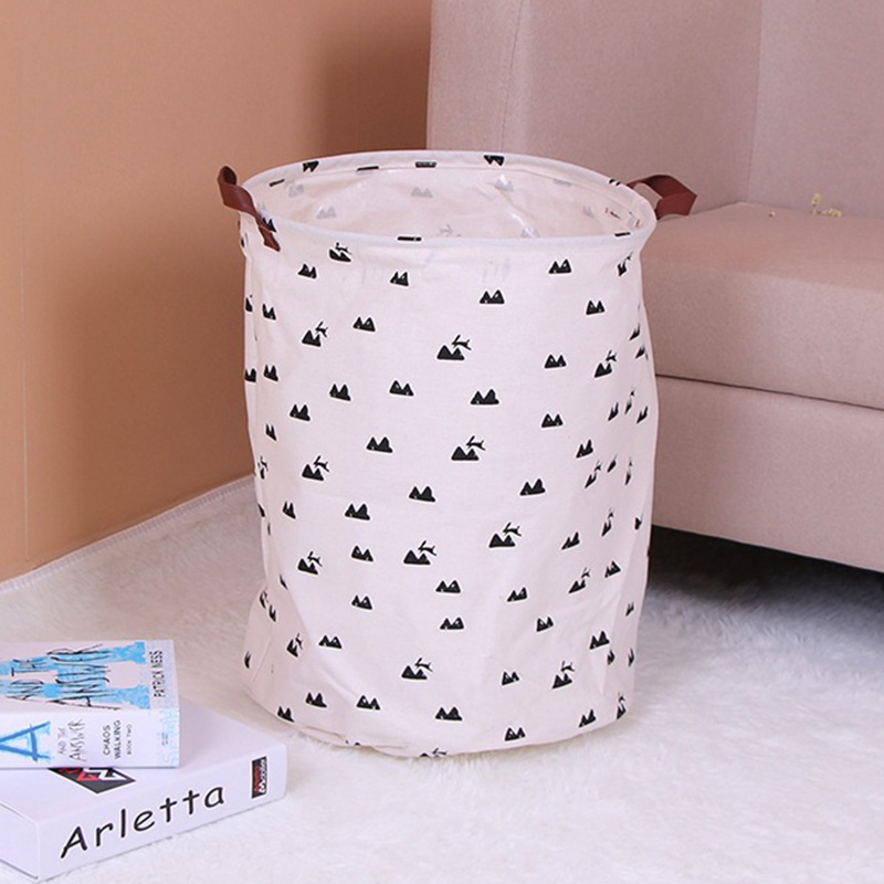 Posta gratuita casera gran cartón plegable tela algodón y lino juguetes caseros almacenamiento barril