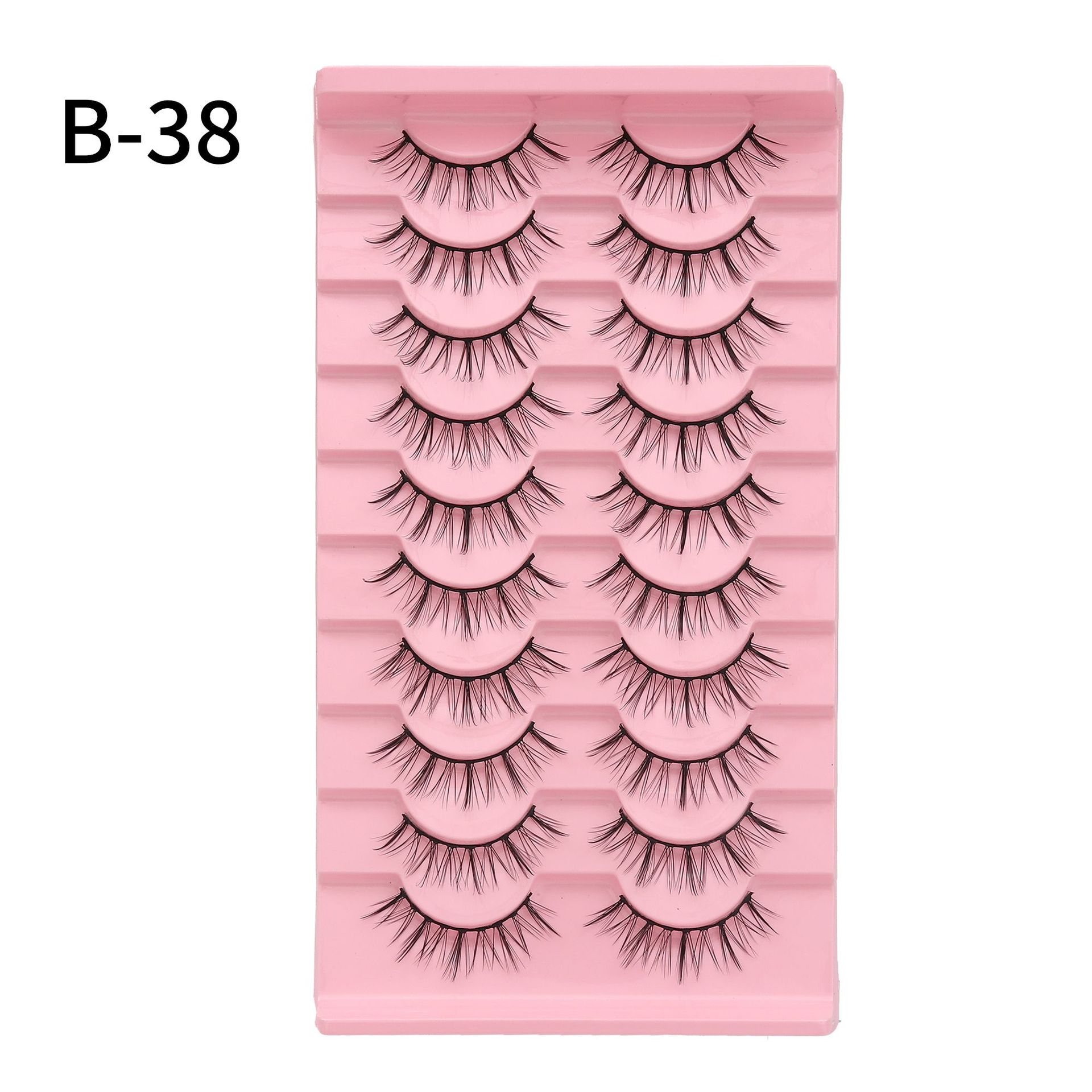 En stock una caja de 10 pares 009 pequeño diablo pestañas falsas natural multi-nivel 3D tridimensional pestañas fábrica al por mayor