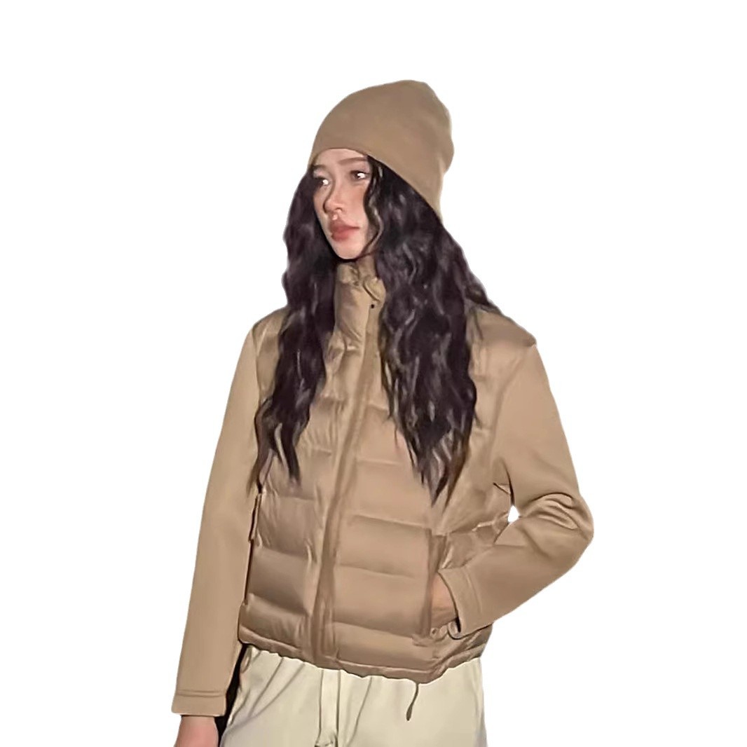Comercio exterior 2024 otoño y invierno nuevo estilo extranjero chaqueta de algodón corta delgada chaqueta de algodón de estilo europeo y americano chaqueta de empalme