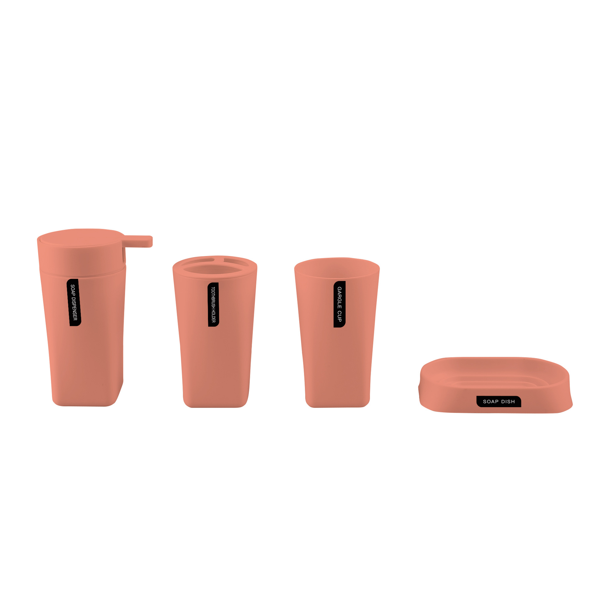 Color sólido de plástico suministros de baño de cuatro piezas enjuague bucal taza cepillado rack caja de jabón Baño de almacenamiento traje de baño de lavado