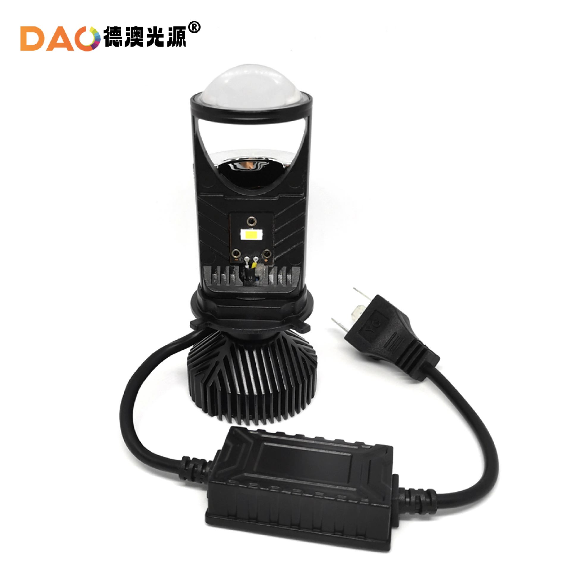 T9 coche LED faro con lente H4 Super brillante foco fuerte luz coche bombilla lejos y cerca de la lámpara integrada doble lente de luz image 5