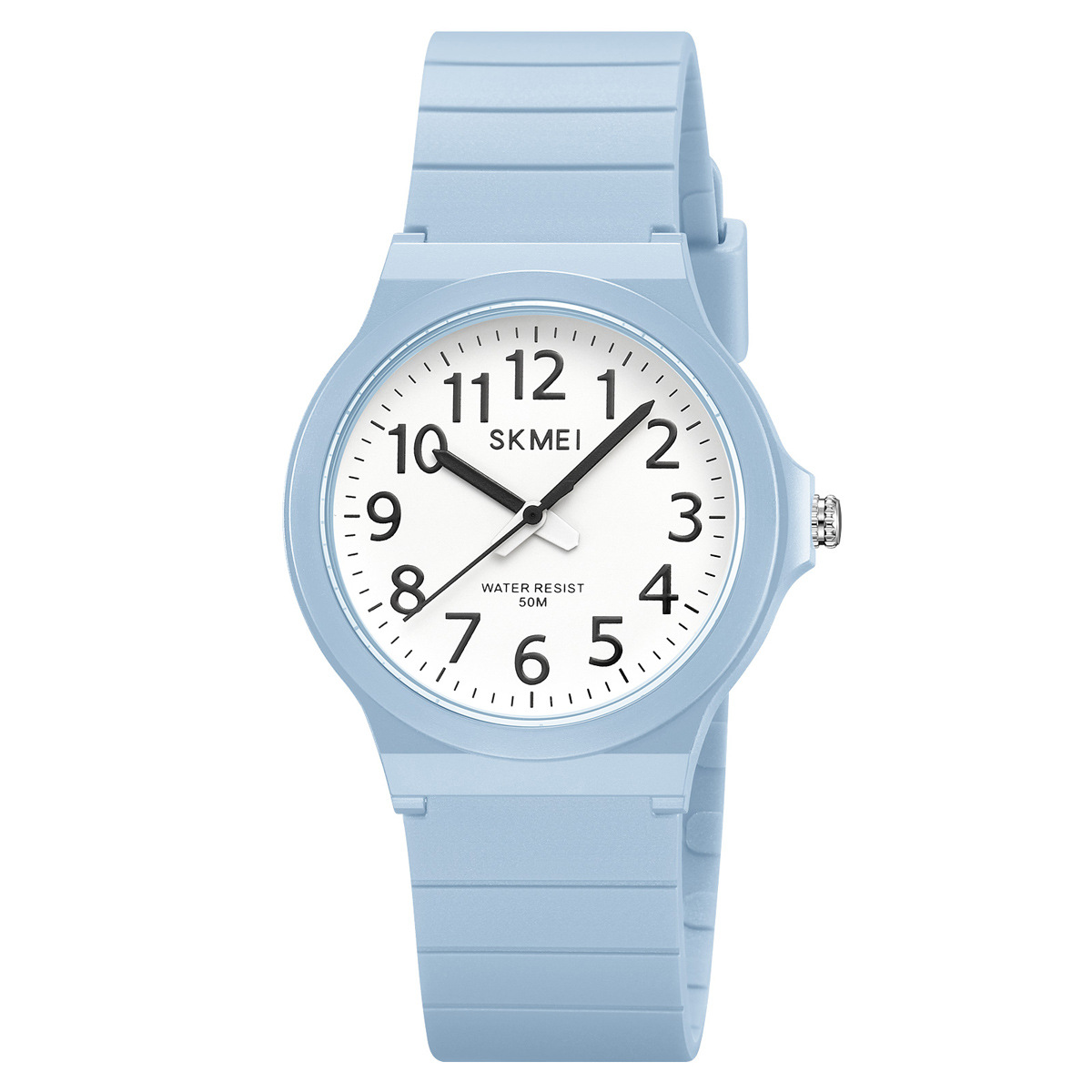 Momento Meins viento reloj de estudiantes color gelatina 50 metros reloj impermeable silencioso reloj de examen para hombres y mujeres reloj