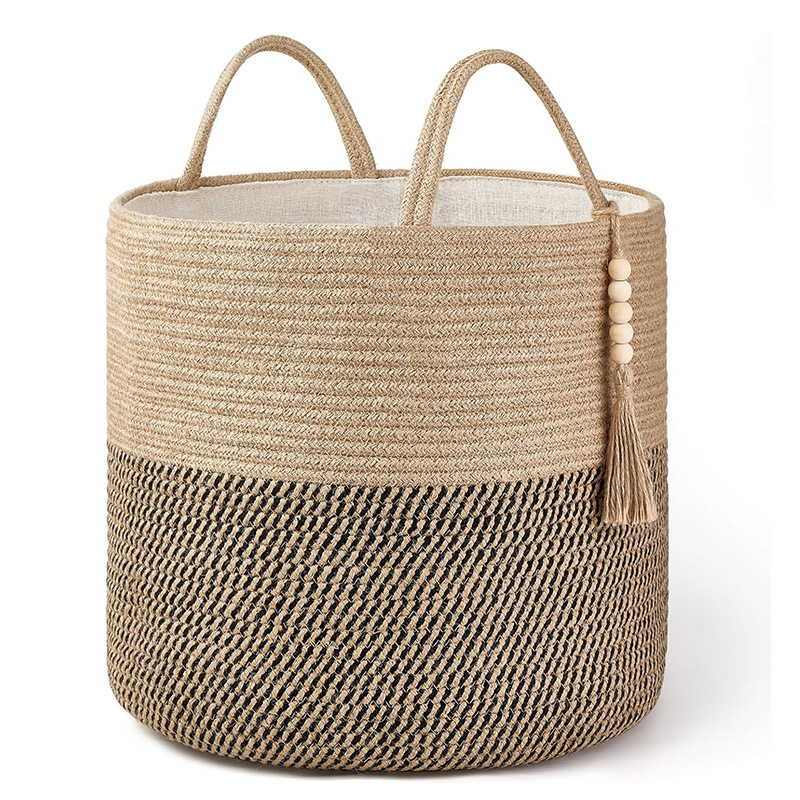 Cesta de ropa sucia del hogar nórdico Cesta de ropa sucia tejida Cesta de almacenamiento de juguetes diversos Cesta de almacenamiento de almacenamiento de sala de estar dormitorio