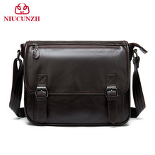 横款斜挎包油蜡皮真皮单肩包男士斜挎包盖式休闲牛皮大容量男皮包