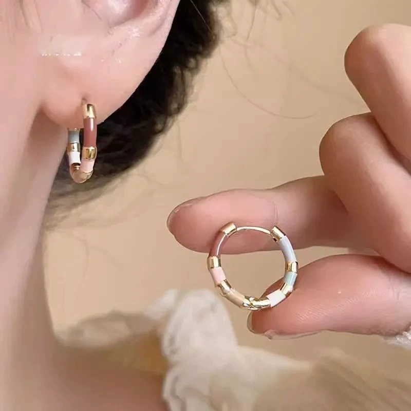 Ретро-эмаль earrings, французский ретро стиль, стиль легкой роскоши, китайский стиль