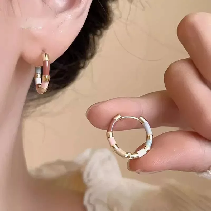 Ретро-эмаль earrings, французский ретро стиль, стиль легкой роскоши, китайский стиль