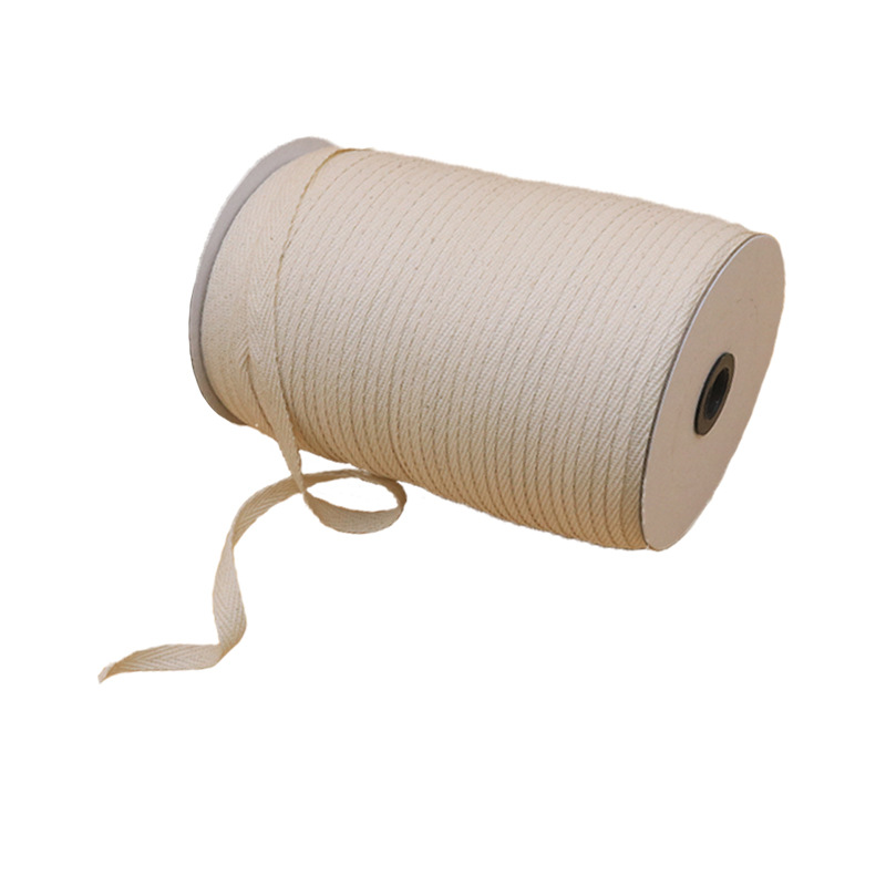 Cinta de espiga de algodón y poliéster blanco puro del fabricante para el cuello trasero de prendas, cinta de algodón para embalaje con ribete de espiga de algodón simple y doble.