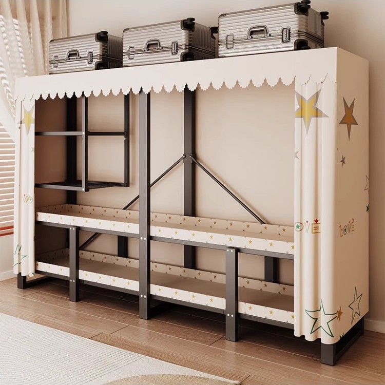 Wardrobe for Home Bedroom, Installation-Free Folding Simple Cloth Wardrobe for Rental Housing, All-Steel Frame, Strong and Durable Wardrobe
