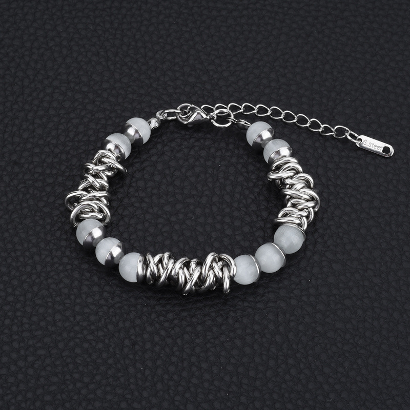 Titanium Steel Bracelet Men's Light Luxury Niche High-end Sense Delicate Women's Best Friend Cat's Eye Titanium Steel Color-free Men's and Women's Bracelet Titanium Steel Bracelet Men's Light Luxury Niche High-end Sense Delicate Women's Best Friend Cat's Eye Titanium Steel Color-free Men's and Women's Bracelet