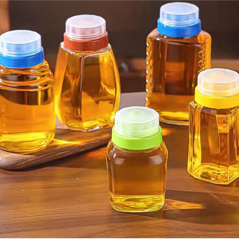 双层盖蜂蜜瓶包装瓶膏方梨膏分装瓶食品级果酱瓶一斤装玻璃瓶