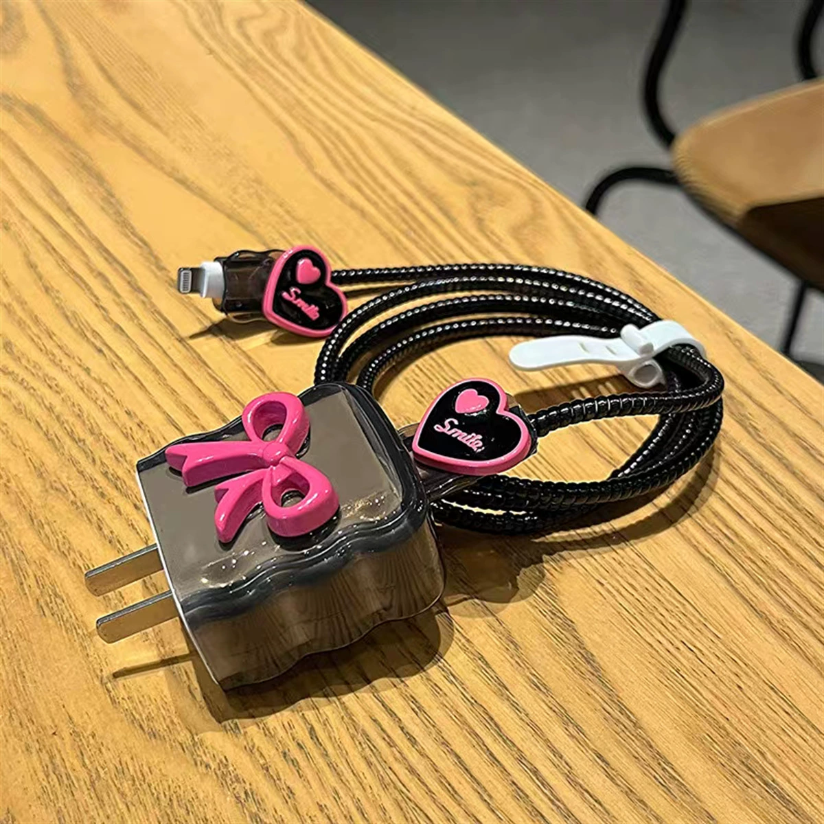 Применимо Apple 20W зарядное устройство чехол через черный лук кабель данных чехол для защиты от разлома 15Promax