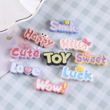 亮面字牌diy饰品奶油胶树脂配件发夹头绳贴片diy手作材料装饰品