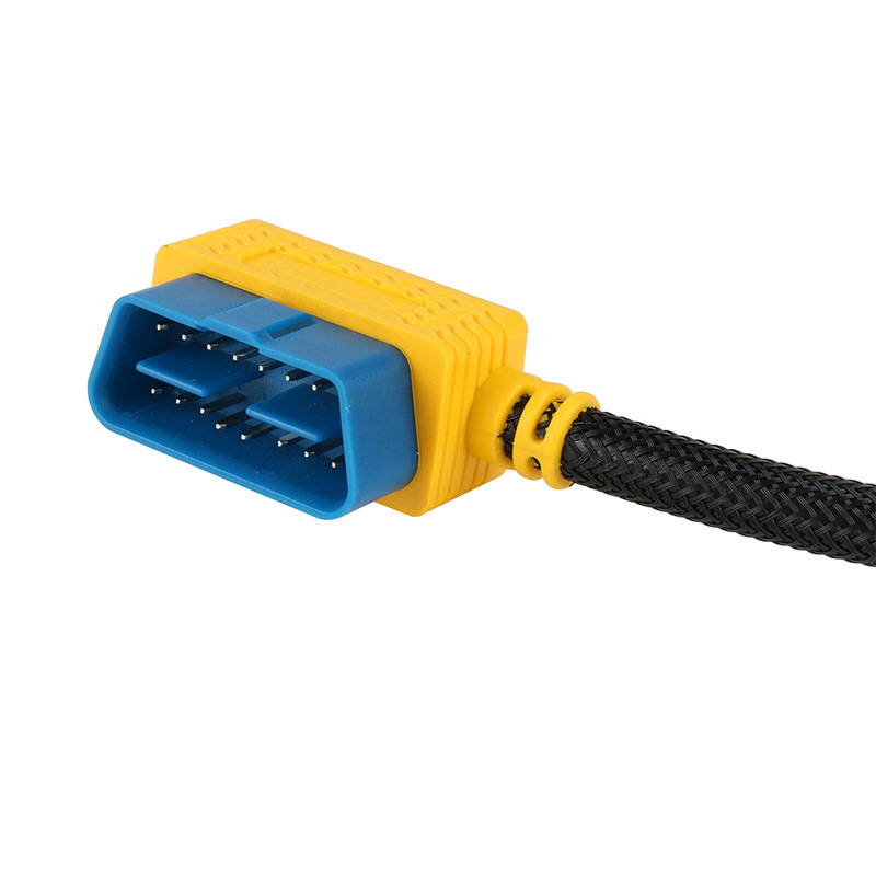 Coche obd un minuto tres adaptador cable reforzado nylon obd un arrastre tres cable de extensión divisor 16 pin 16 núcleo