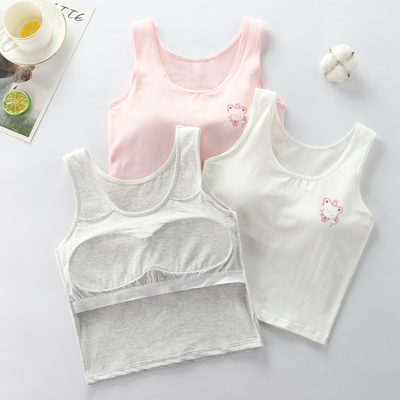 Girls' Developmental Vest, Women's Spring & Fall Inner Layering Intimates, Anti-Exposure Sports Wide-Shoulder Mid-Length Vest for Students