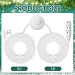 三芯美规脚踏开关电源线美标弯头插头带三位插座 多色可选