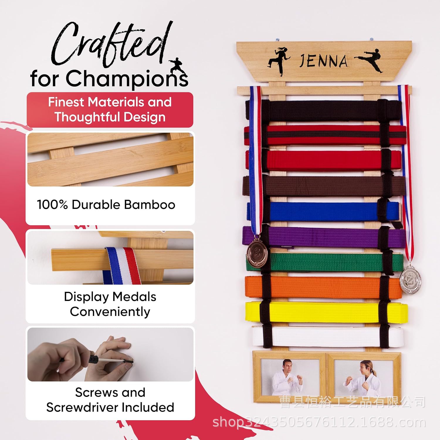 Taekwondo Belt Display Rack, Belt Hanger, Karate Martial Arts Promotion Belt Rack, Belt Display Rack, Belt Rack