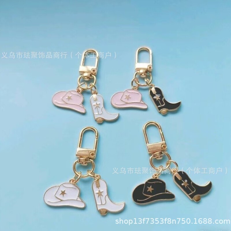 American Western Cowboy Keychain Cowboy Hat Cowboy Boots Car Bag Couple Pendant Pendant Accessories Wholesale