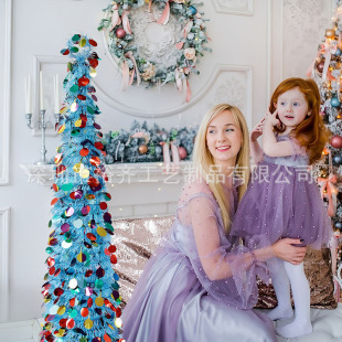 Christmas Creative New Christmas Tree茜草 Colorful Disc Christmas Decoration Tree Home Party Christmas Tree Ornaments