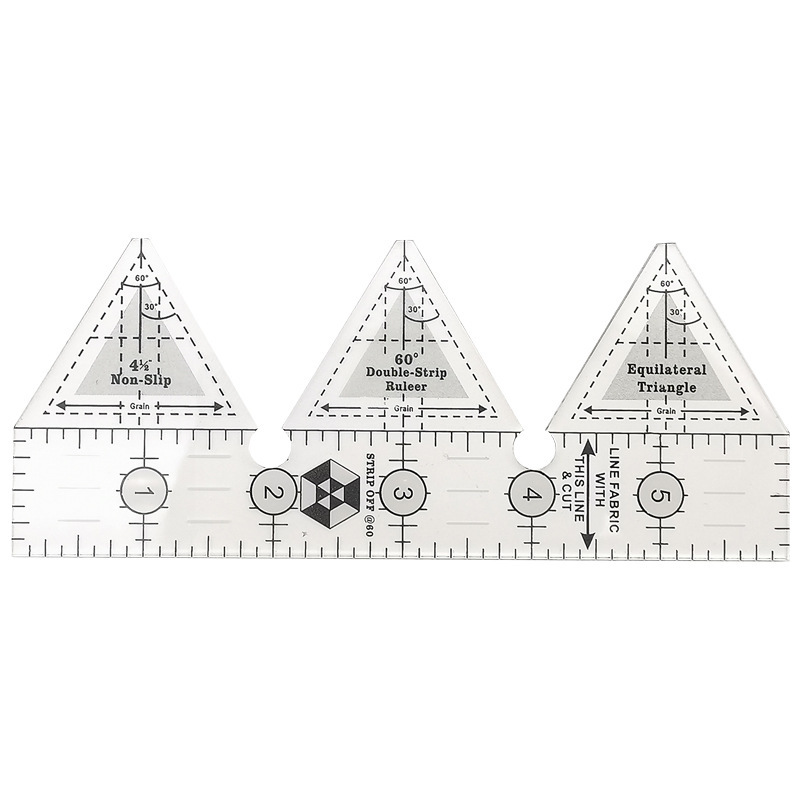 Diseño de prendas de vestir acrílico 90 ° regla de costura de tela de corte de tela doble regla de patrón de tela de corte