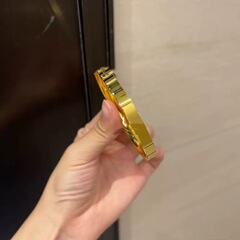 沙金饰品小众设计一字光面手镯轻奢高级感百搭手环送女友生日礼物