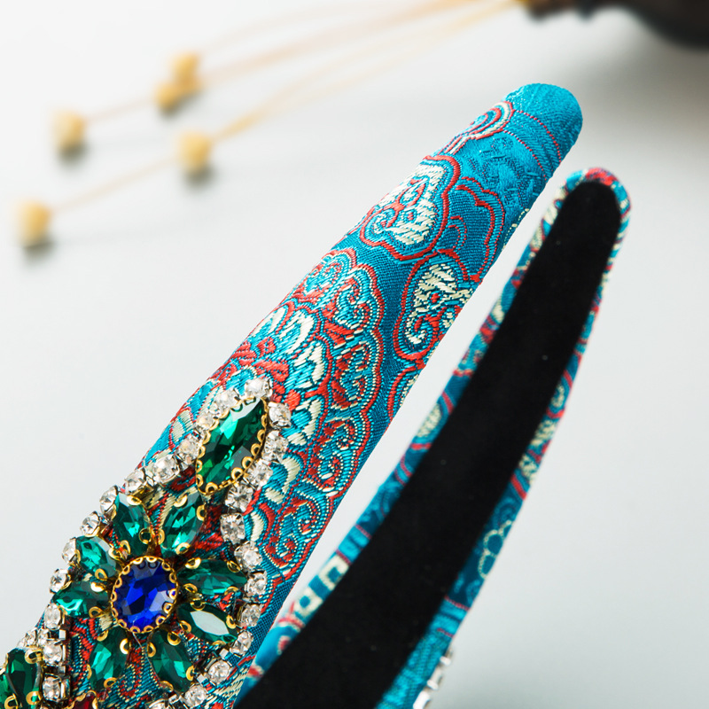 Handmade Design Baroque Style Style Baroque Style Flower Cloth Handmade Glass Hair Band