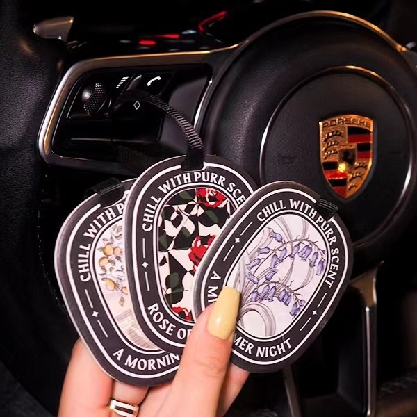 Car Aromatherapy Pendant Car Perfume Lasting Fragrance Wardrobe Car Hanging Cotton Paper Fragrance Card Round Paper Fragrance Piece