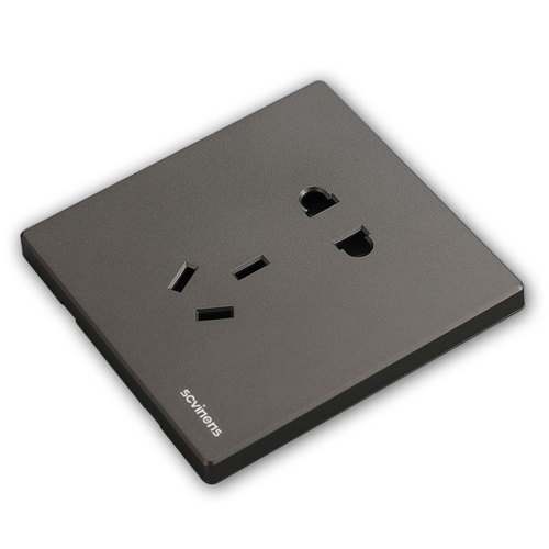 Model 86 new dark gray 5-hole switch socket steel frame flame-retardant two or three plug panel five-hole socket manufacturer wholesale