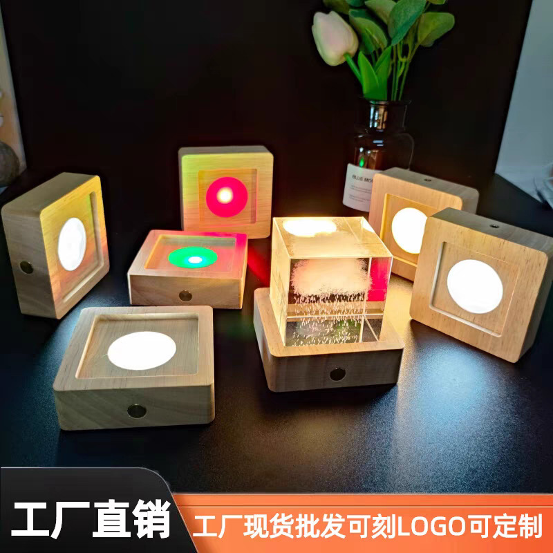 Luminous Lamp Base Customized DIY Crystal Ball Ornaments Wireless Charging Adjustable Brightness Multi-Shape Warm Light Touch