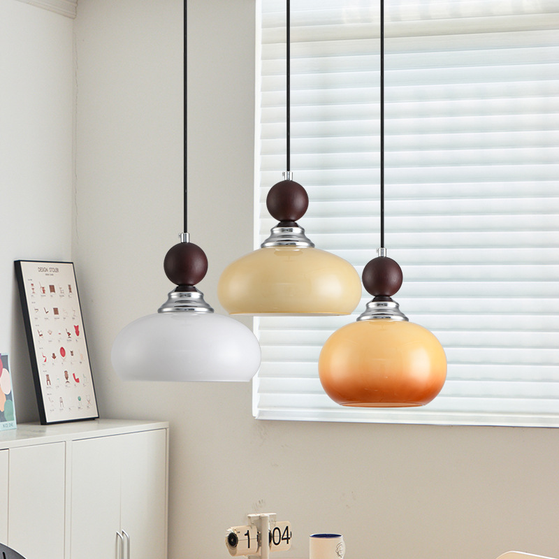 Lámpara de viento retro crema lámpara de cabezal de cama lámpara de vidrio de colores pared de fondo de televisión decoración de la habitación creativa lámpara de cama