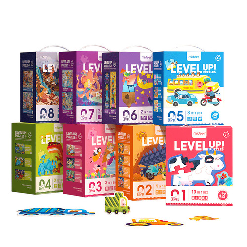 mideer children's new paper advanced puzzle car dinosaur toy educational baby early education