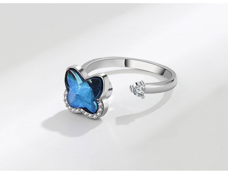 1 Piece Lady Flower Copper Plating Zircon Womenu0027S Open Ring