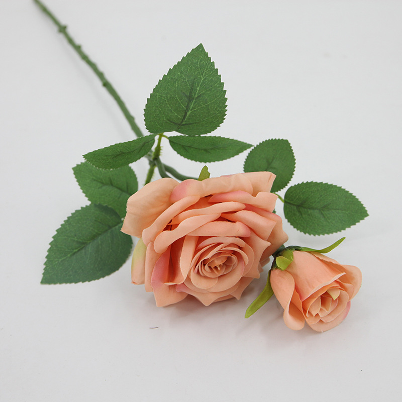 Rosa artificial sola sensación de múltiples cabezas rosa boda flor artificial sala de estar decoración tiro flor artificial flor de seda al por mayor