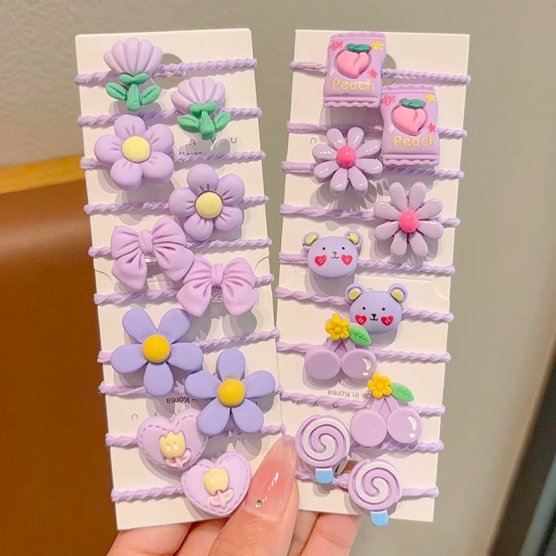 Cuerdas de cabello de banda de goma de color para bebés lindas caricaturas para niñas con un anillo de cabello para bebés de alta elasticidad cuerdas de pulgar