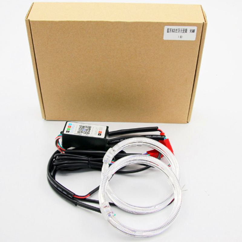 Automóvil LED colorido 3 pulgadas 2.5 pulgadas Bluetooth APP control colorido ángel ojo lámpara decorativa un arrastre dos guía de luz