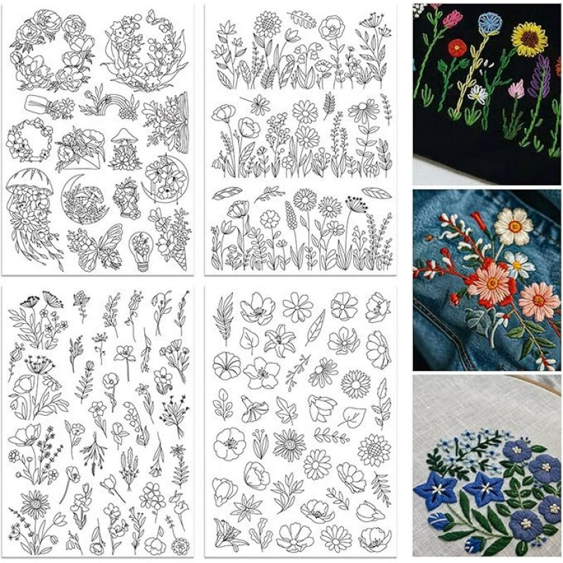 Self-adhesive adhesive water-soluble sticker non-woven cloth, Amazon, with embroidery