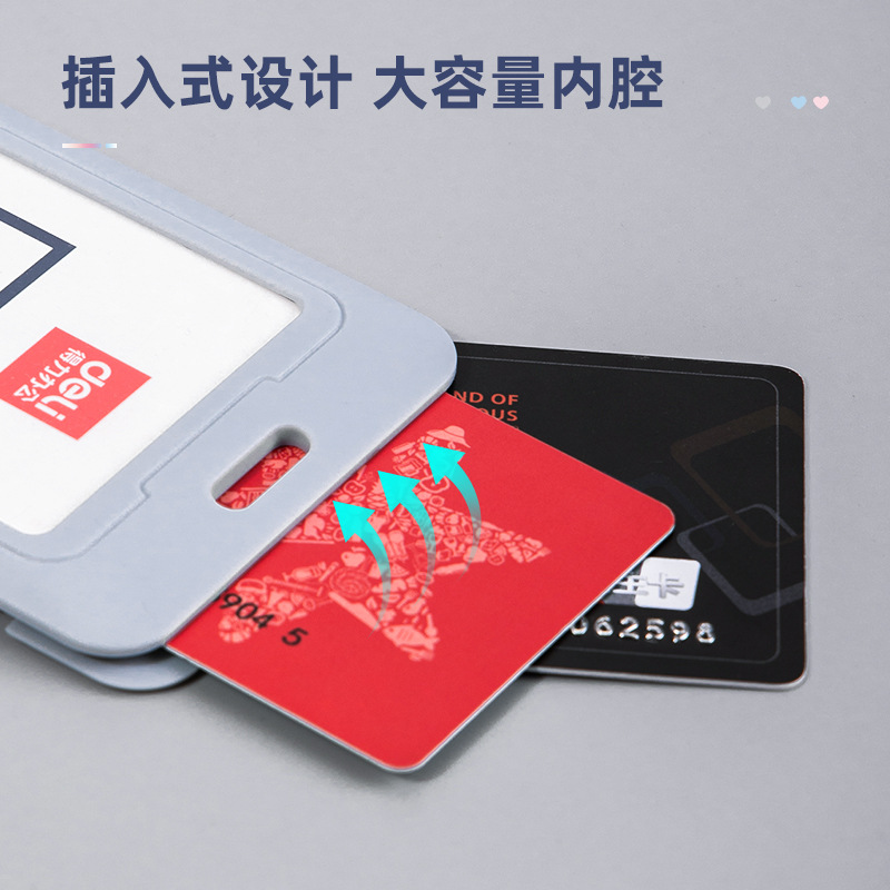 Cubierta de tarjeta de identificación Deli Tarjeta de trabajo Cordón Tarjeta de trabajo Insignia de trabajo Tarjeta de comida Tarjeta de campus de estudiante Cubierta de tarjeta de identificación 64821