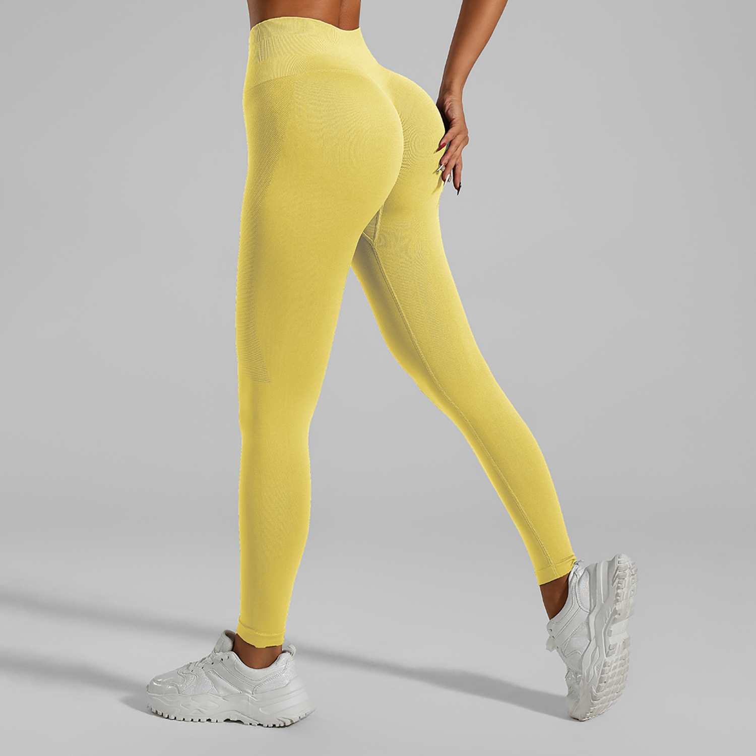 Transfronterizo nuevo apretado de cintura alta Pantalones deportivos de levantamiento de cadera de las mujeres pantalones de fitness deportes Peach Hip nude yoga pantalones de las mujeres