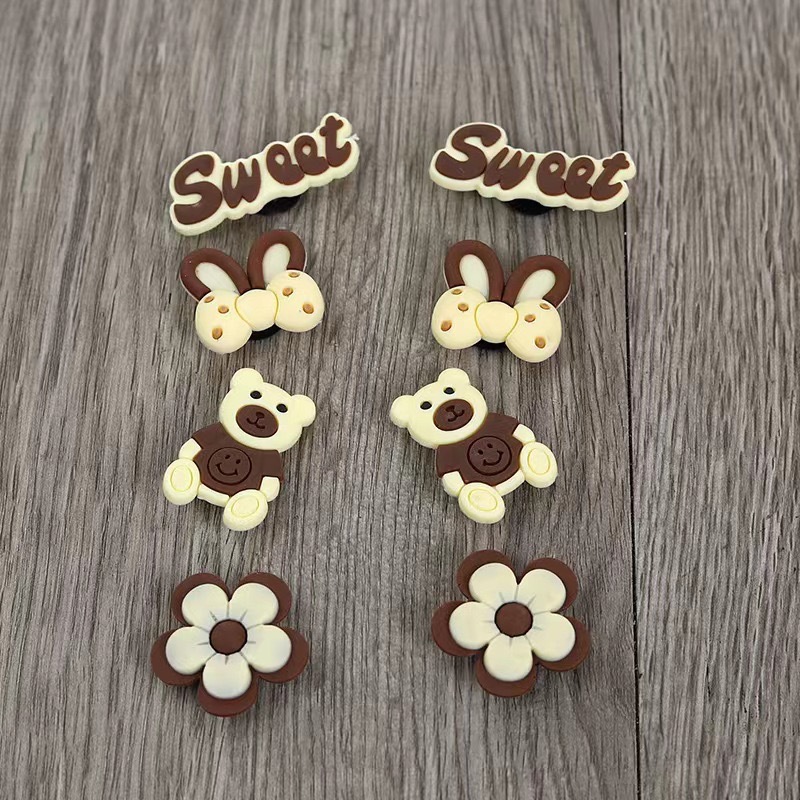 Hoyo Hoyo accesorios de zapatos lindos dibujos animados DIY botones de zapatos floral botones de zapatos accesorios botones de botones accesorios botones de PVC botones de zapatos