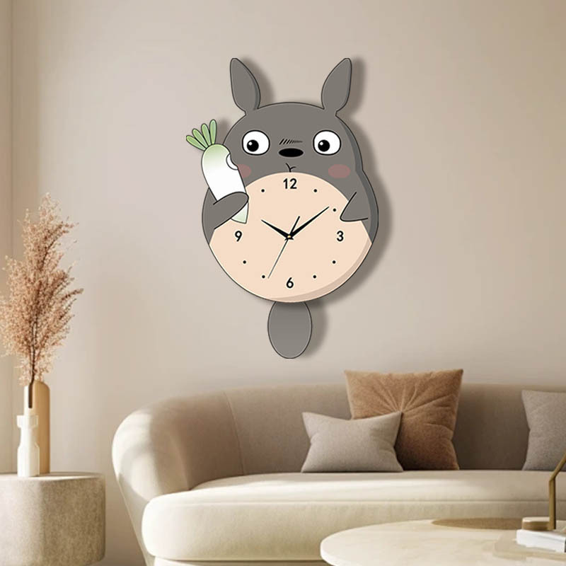 Creative Totoro Wall Clock 2026 New Model Internet Celebrity Clock Simple Modern Wall Clock Elegant Living Room Wall Clock
