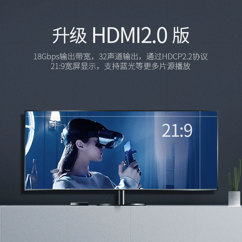 Зеленный HDMI распределитель (Green Link) из одного выхода в два, с аудио, 4K высокое разрешение, набор - топ-бокс TV, компьютер, ноутбук, порты