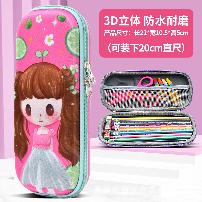 EVA papelería caja de lápices 3D tridimensional de doble capa de gran capacidad de dibujos animados niños estudiante impermeable resistente al desgaste LOGOTIPO conjunto Premio