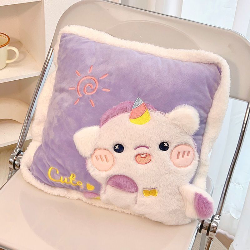 almohada de alto valor facial mantas 2 en 1 colcha almohada de doble uso para automóviles de oficina aire acondicionado almohada de siesta