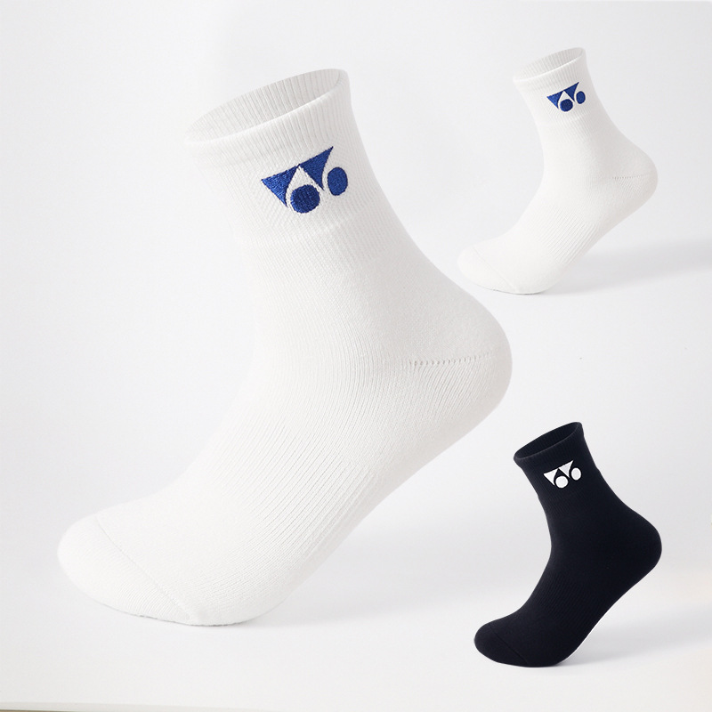 Yone Badminton Embroidered Socks Outdoor Sports Socks Thickeneded Towel Bottom Steaks Mid-tube Men's and Women's Pure Cotton Socks