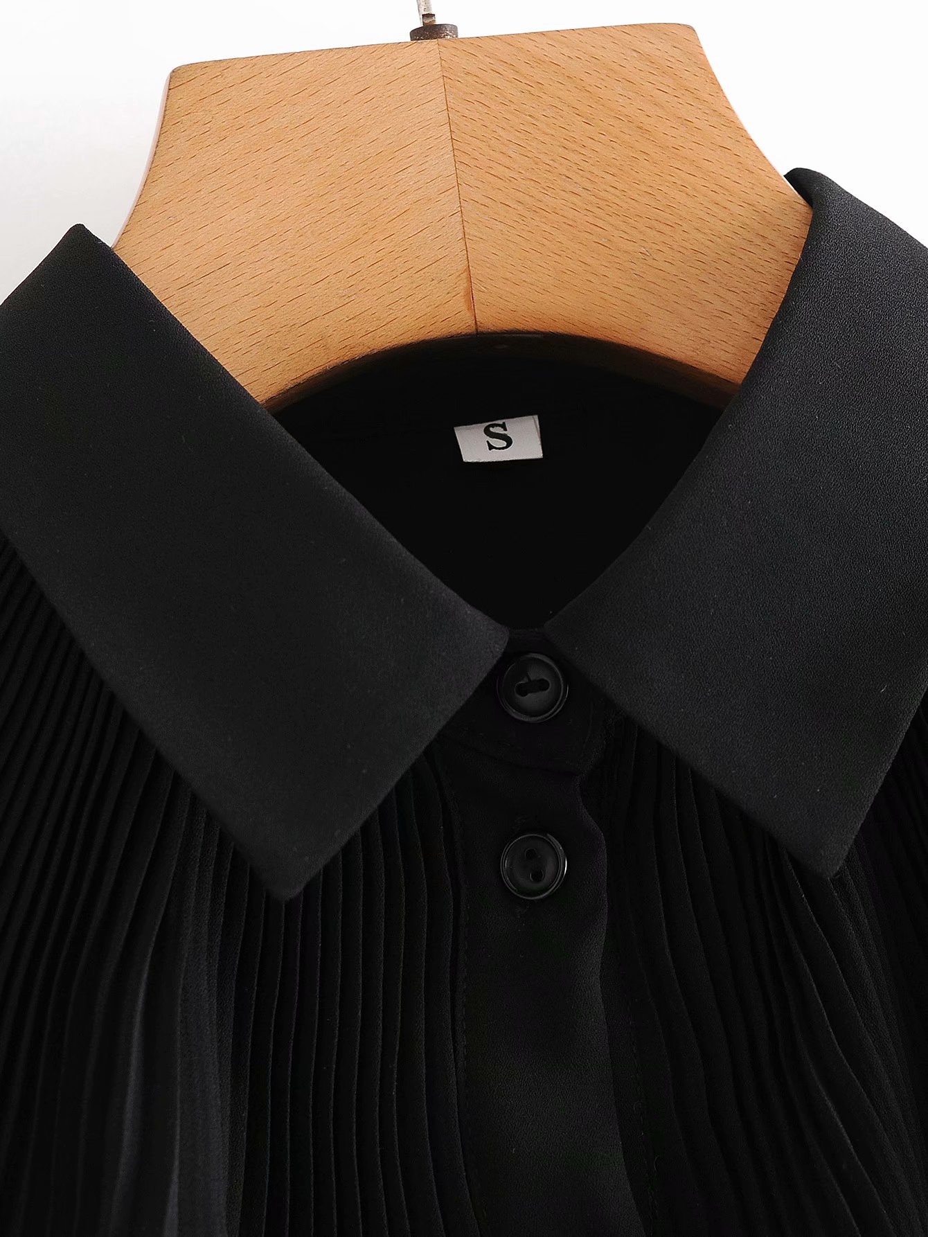 new pleated overlay collar top shirt  NSAM24030