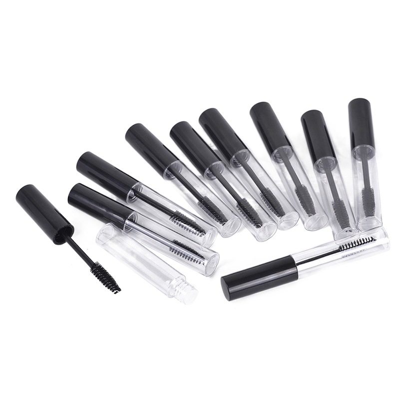 10ML transparente cepillo de rímel fino botella vacía crecimiento delineador líquido tubo vacío maquillaje sub-botella muestra con cabeza de cepillo