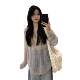 Hollow-out Design Knitwear Blouse Loose Lazy Style Sun-proof Top Women's Breathable Spring and Summer Thin Long-sleeved Sweater