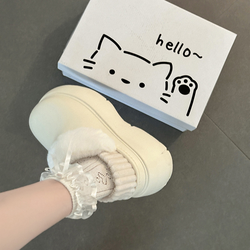 范杰亚毛绒一体厚底女毛毛鞋秋冬季时尚百搭外穿休闲包头单鞋棉鞋|undefined